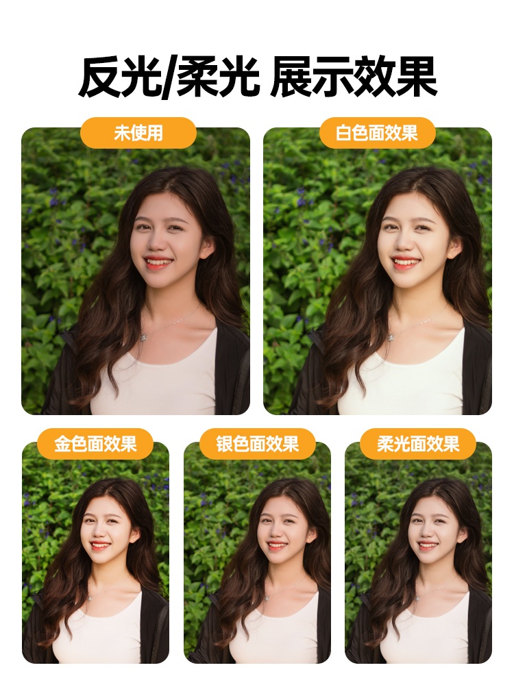 휴대용 접이식 반사판 스포트라이트 원형 확산판 플래시 60X90CM 투인원 반사경 - 상세 이미지 2
