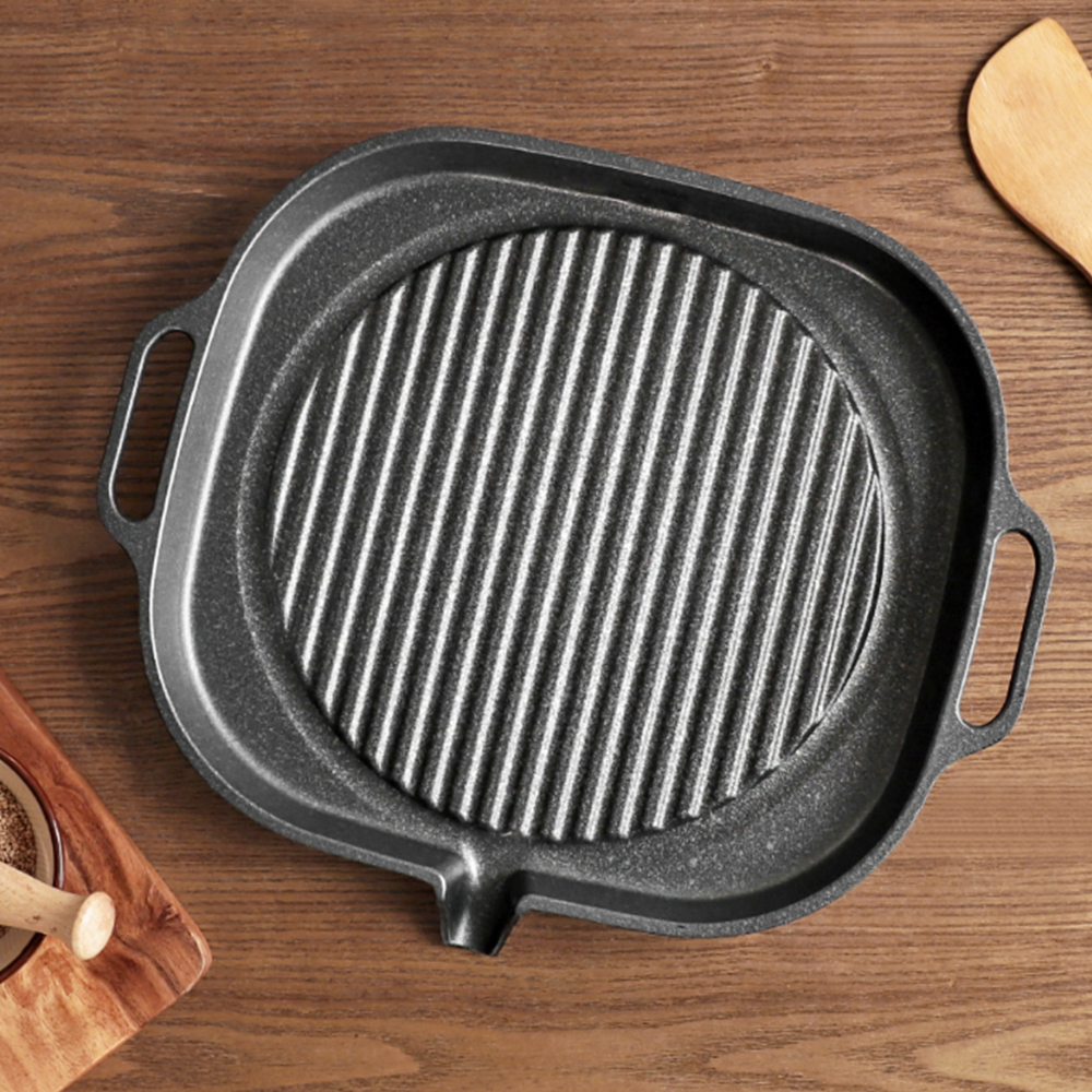 인덕션용불판 업소용 고기집 삼겹살 구이판 사각 주물 고기판