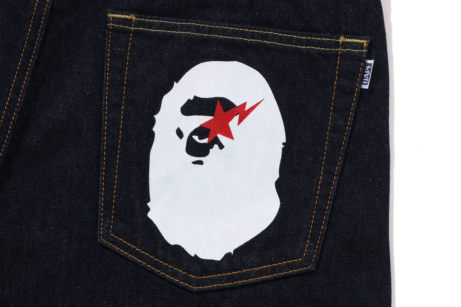 베이프 청바지 STA APE HEAD REGULAR FIT DENIM PANTS 1K22-150-001 - 상세 이미지 4