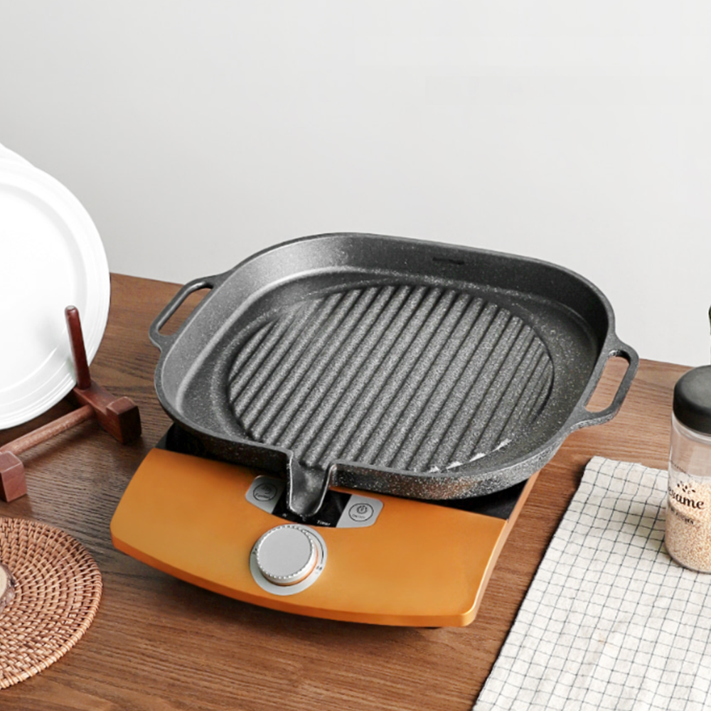 인덕션용불판 업소용 고기집 삼겹살 구이판 사각 주물 고기판