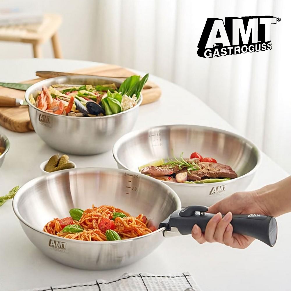 독일 AMT 스텐 IH인덕션 궁중팬 2종 웍 26cm - 상품 이미지