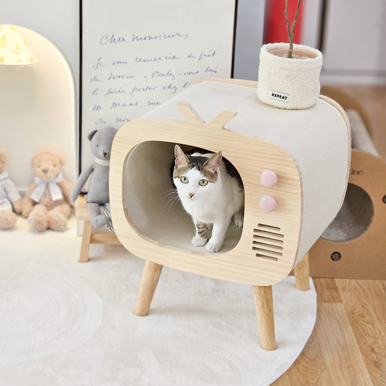 가르르 원목 고양이집 숨숨집 강아지집  중형