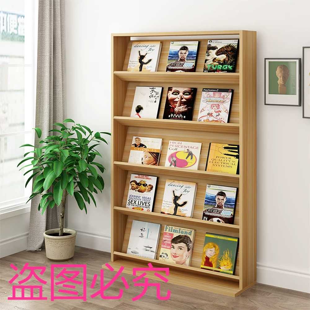 원목 잡지진열장 책 잡지 꽂이 수납 책장 매거진 랙 4단 80cm - 상세 이미지 5