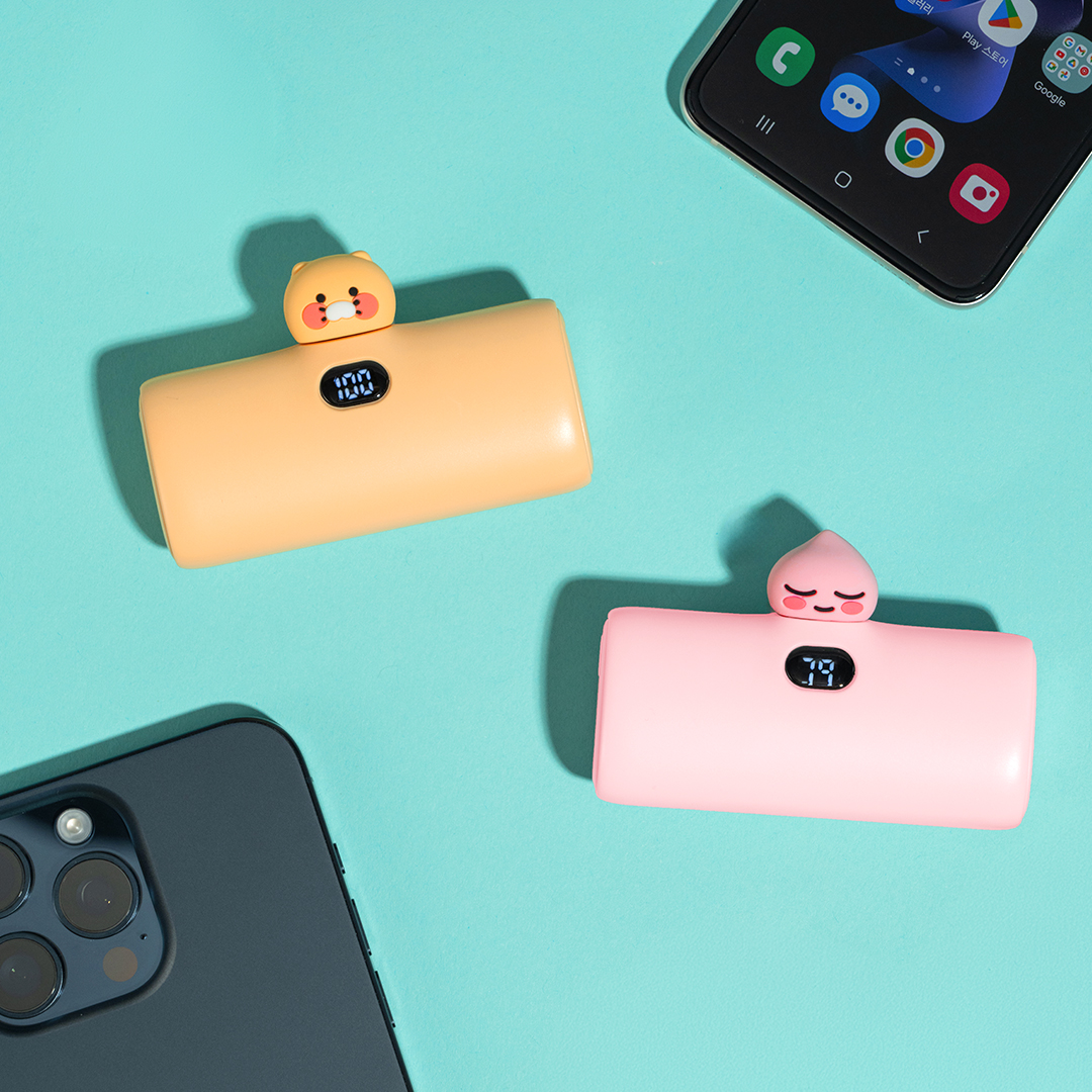 카카오프렌즈 빼꼼 도킹형 20W 보조배터리 5000mAh (C타입) 어피치 - 상세 이미지 4