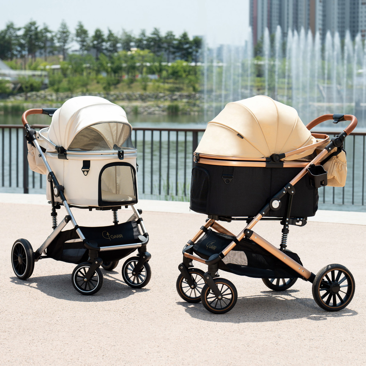 가르르 도기로버 골드 대형 강아지 유모차 개모차 애견 반려견 고양이 대형견 웨건 분리형 유모차