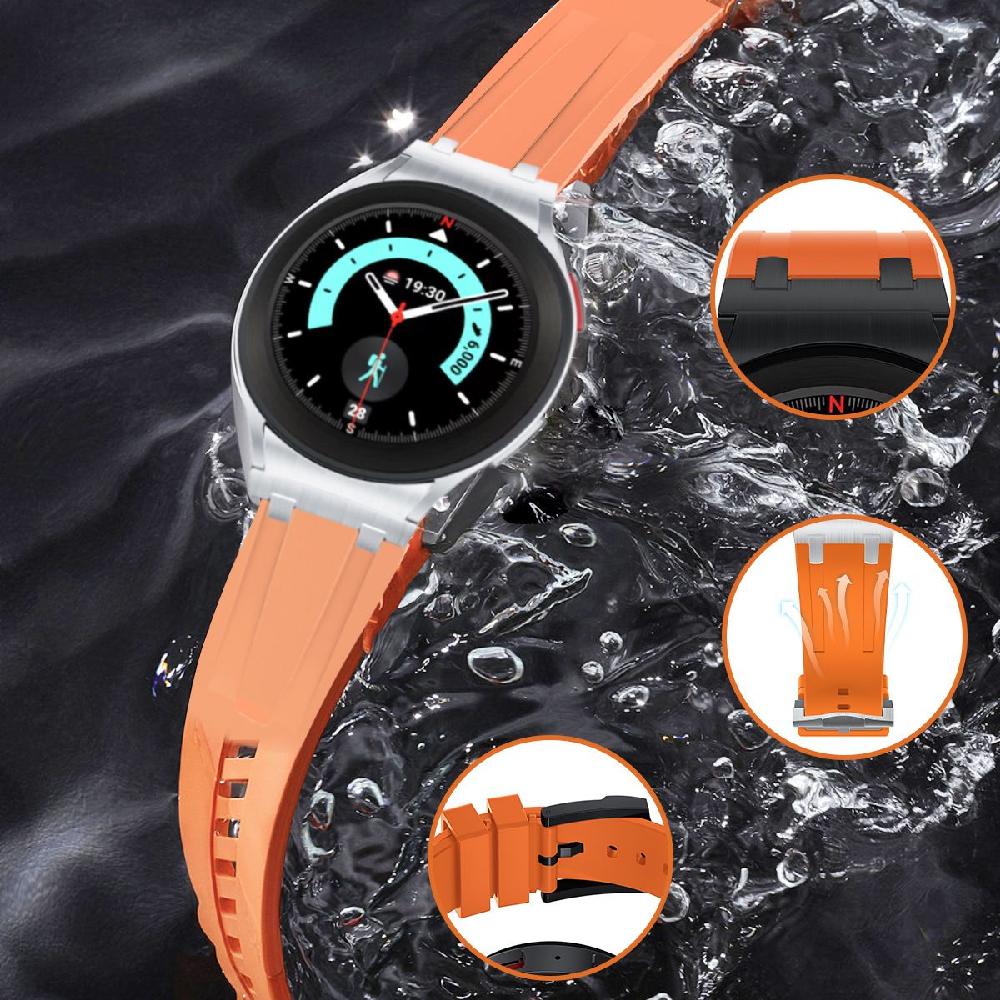 갤럭시워치 7 FE 스트랩 메탈 실리콘 곡선 밴드 실버 실버 삼성 Watch7 (40/44mm) - 상세 이미지 3