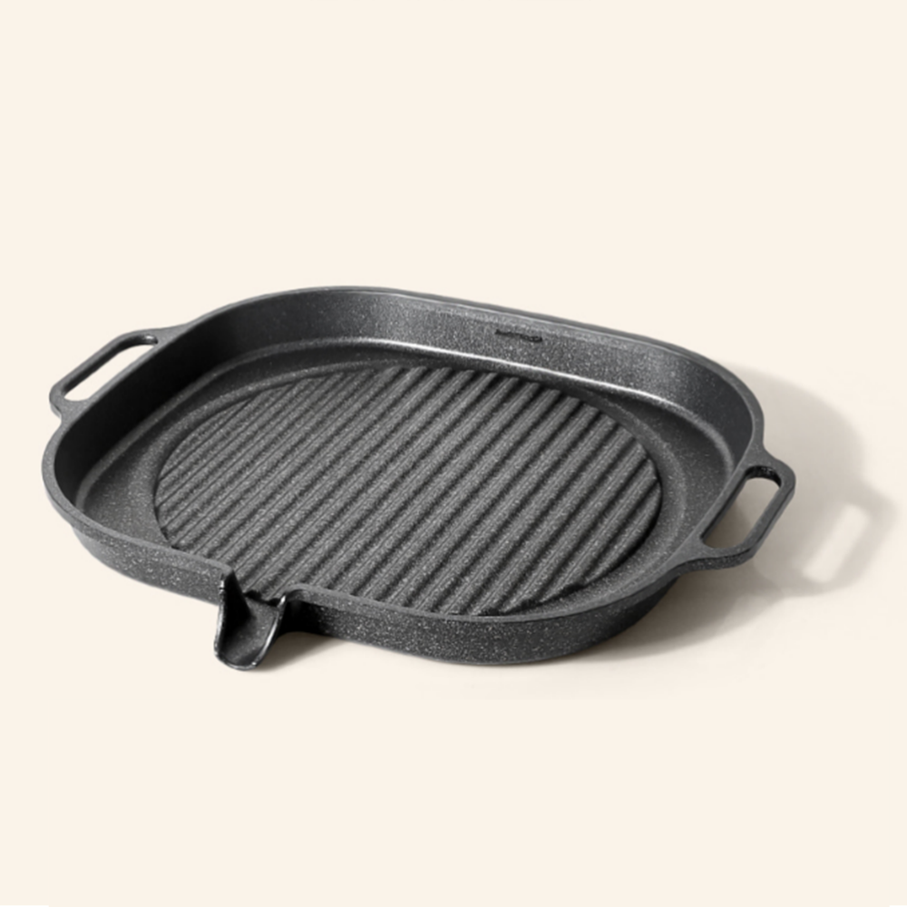 인덕션용불판 업소용 고기집 삼겹살 구이판 사각 주물 고기판