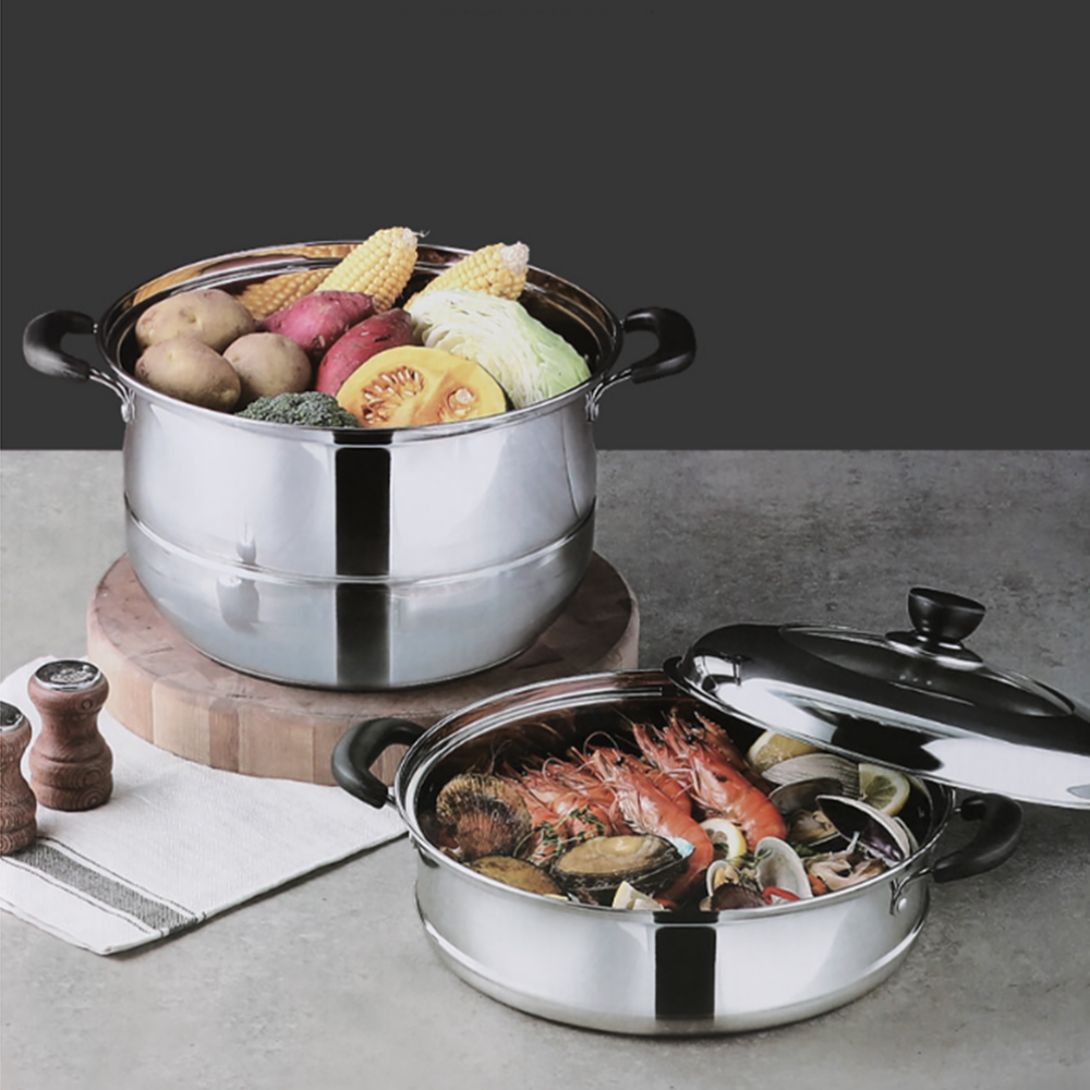 스텐찜판 스탠 냄비 대형 찜솥 찜통 들통 큰 곰솥 2단 찜기 - 상세 이미지 2