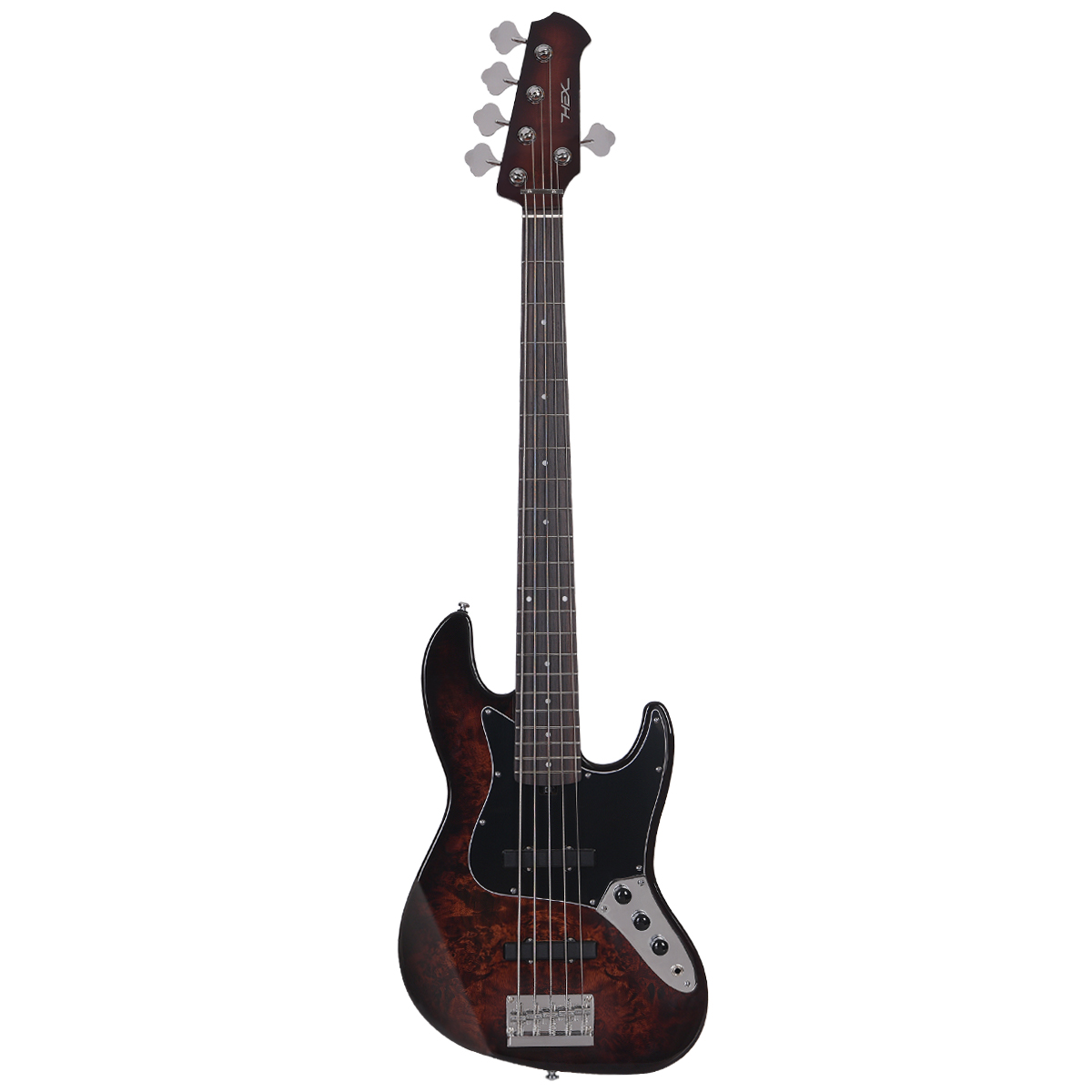 헥스 입문용 5현 베이스기타 B365 G/TBR 벌 메이플 탑 트랜스패런트 브라운 버스트
