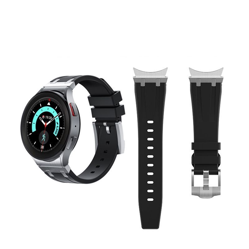갤럭시워치 7 FE 스트랩 메탈 실리콘 곡선 밴드 실버 실버 삼성 Watch7 (40/44mm) - 상세 이미지 2