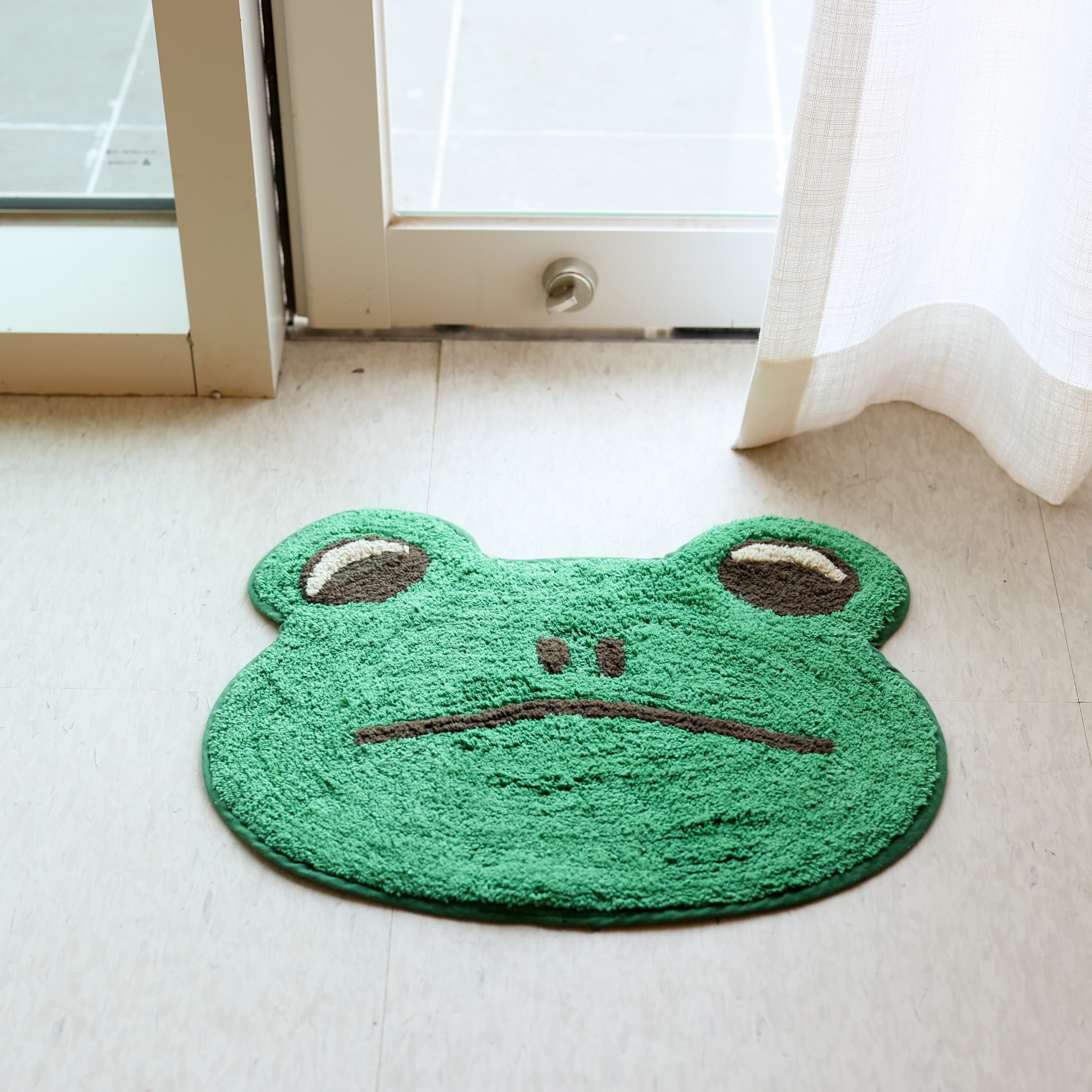 그린 개구리 캐릭터 순면 귀여운 욕실 발매트