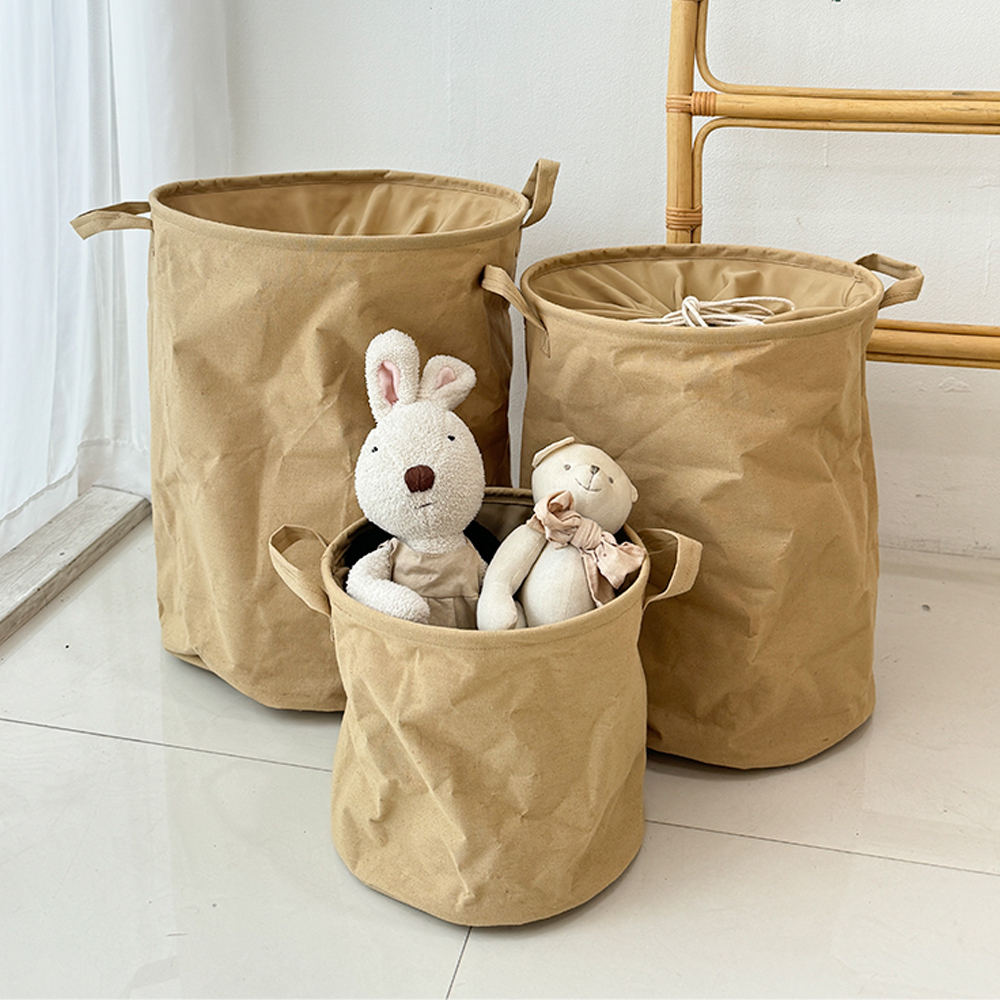 패브릭바구니 접이식 방수 손잡이 수납바구니 다용도 바스켓