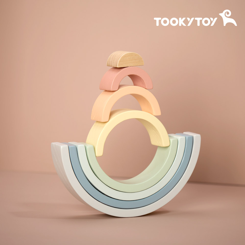 [투키토이] 원목무지개블럭 레인보우블록 발도르프교구 원목무지개 Tookytoy 코레샵 - 상품 이미지