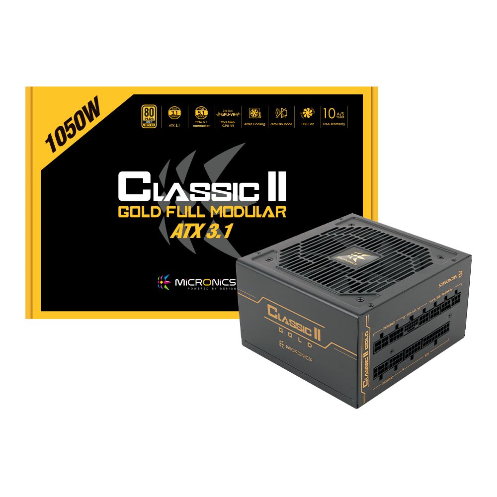 마이크로닉스 Classic II 1050W 80PLUS골드 풀모듈러 ATX3.1 - 메인 이미지