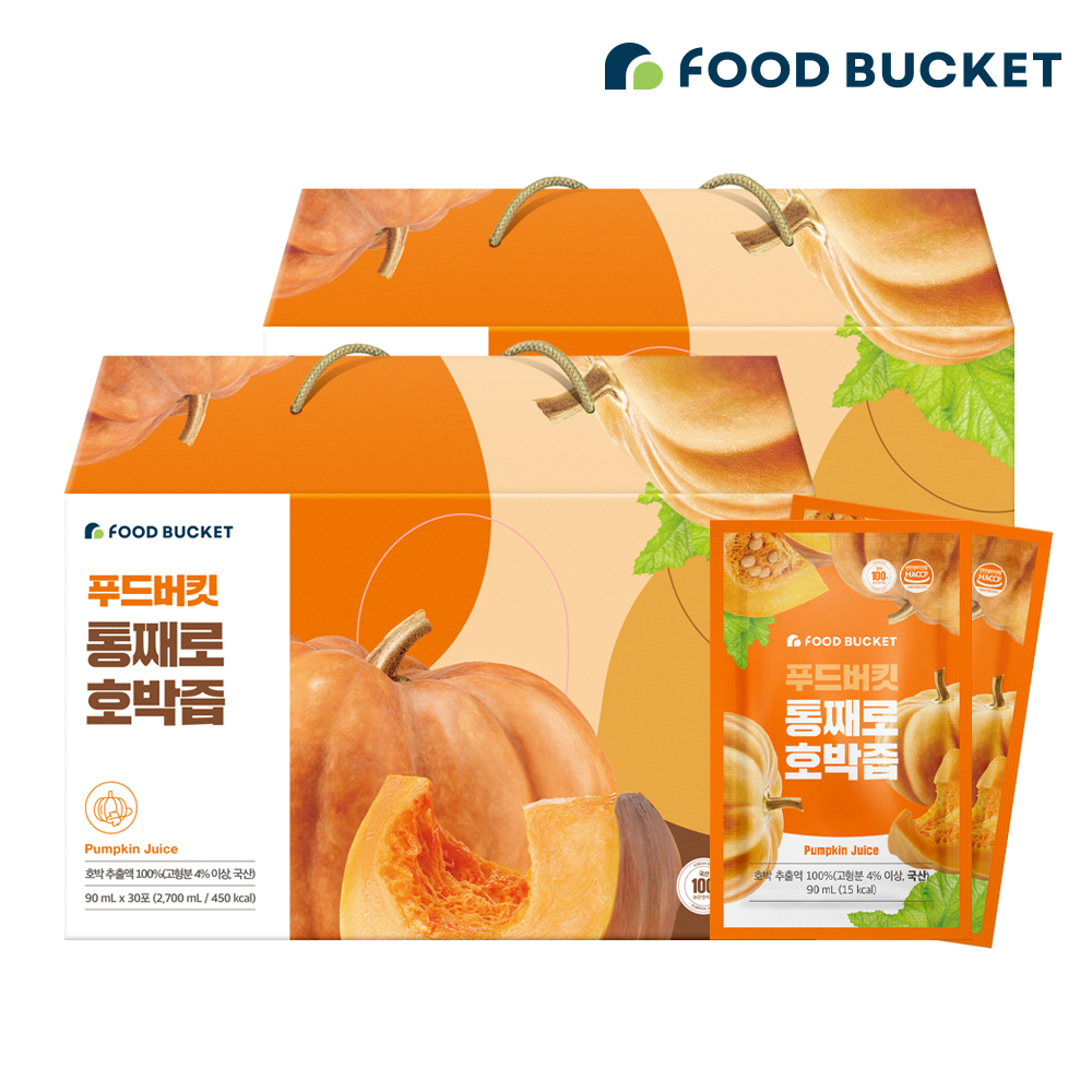 푸드버킷 저온가공 국산호박100% 늙은 호박즙 30포, 2개 - 상품 이미지