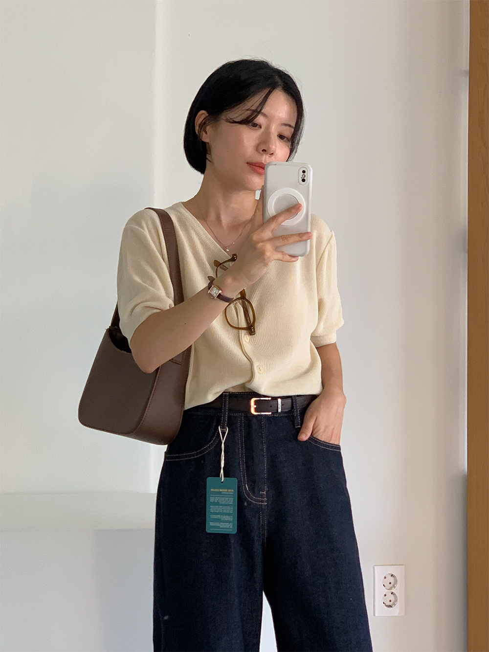 [키작녀][MADE]헷지 논페이드 생지 청바지 상세 이미지 17
