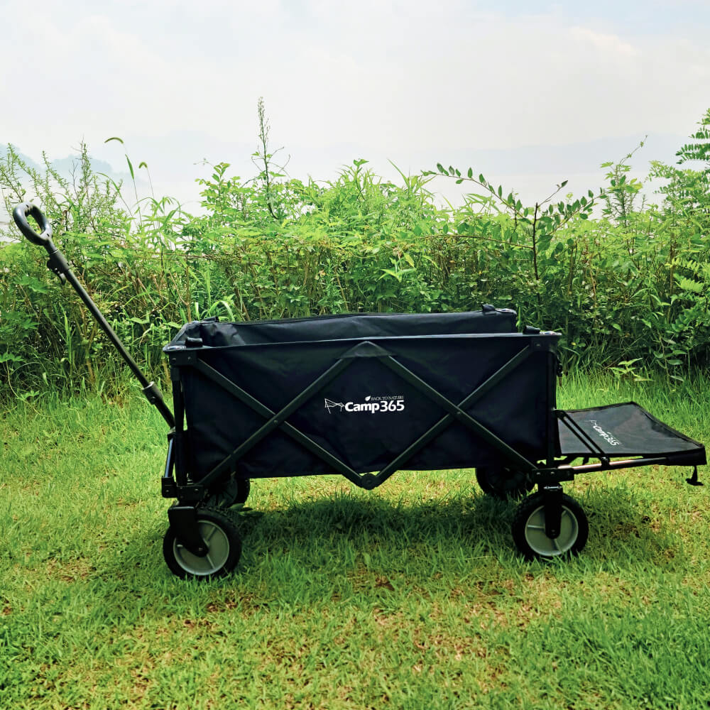 캠프365 파파웨건 스포츠 웨건 블랙 뒷문 확장형 접이식 손수레 브레이크