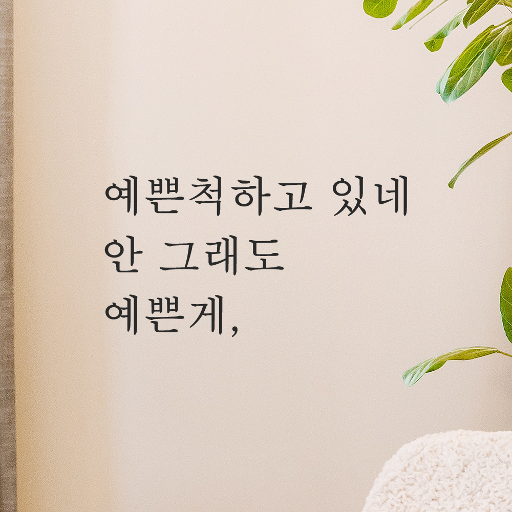 레터링 거울 스티커 예쁜척하고 있네 안 그래도 예쁜게 검정S 이미지 6