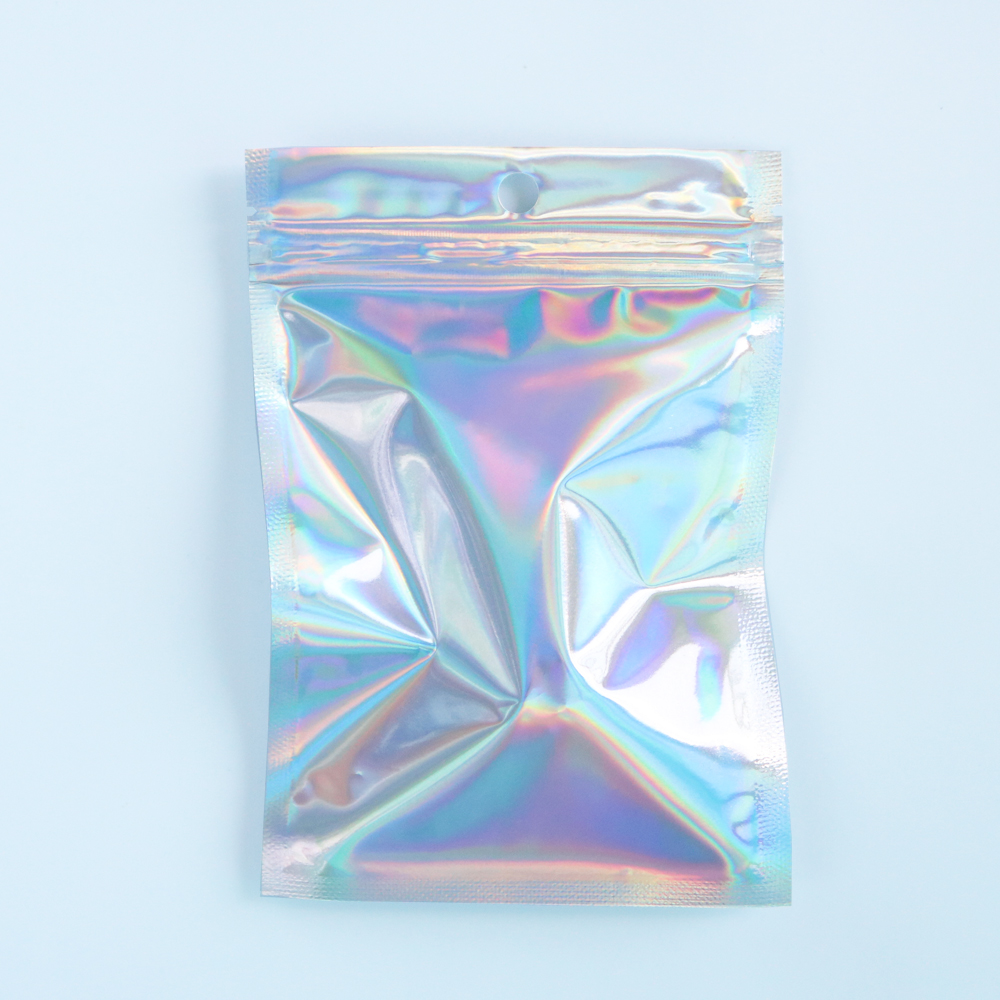 니즈엘 걸이형 홀로그램 지퍼백 소분 포장 파우치 악세서리 보관 7x10cm, 100장 - 상세 이미지 3