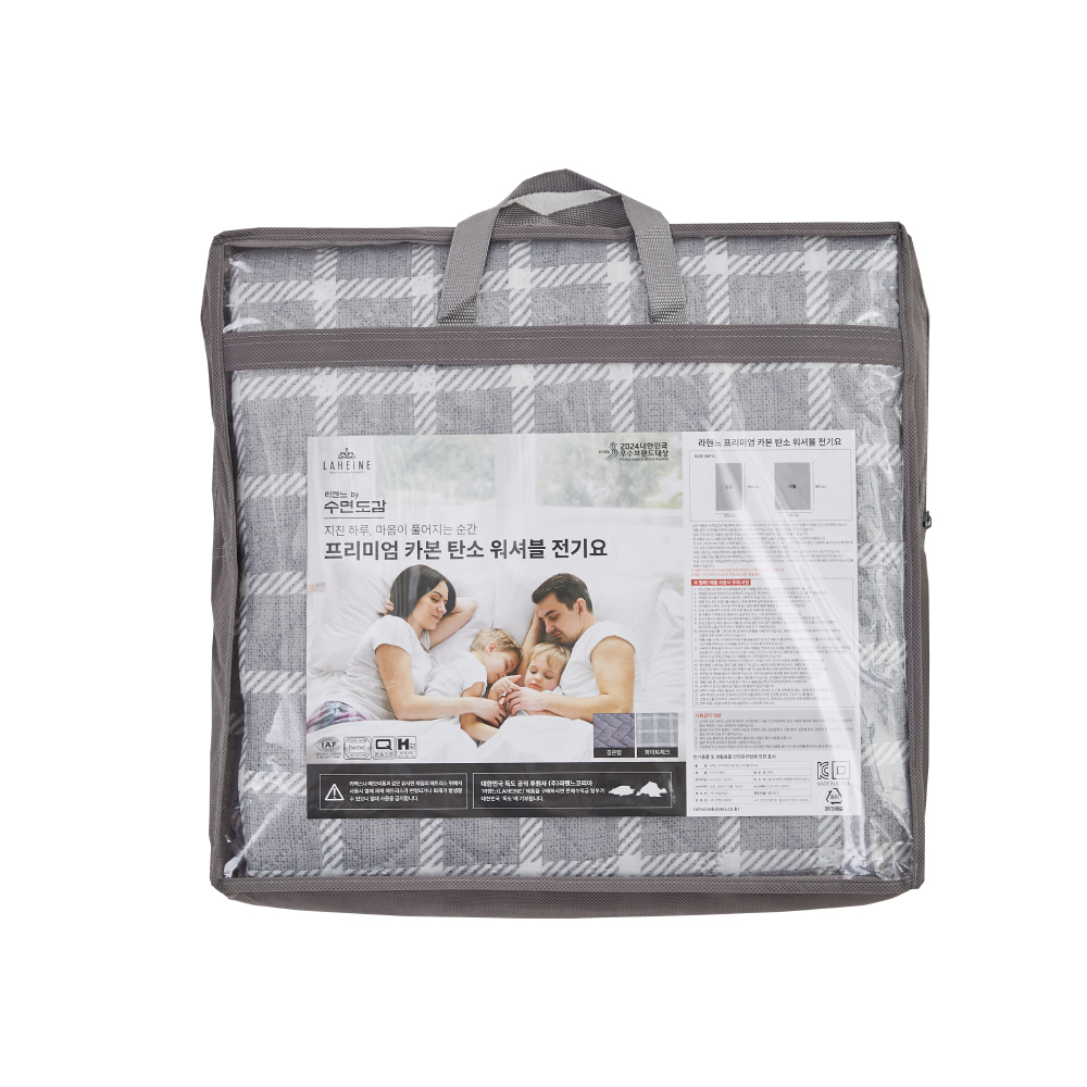 수면도감 전기요 탄소매트 카본 전기매트 온열 전기장판 화이트체크 싱글