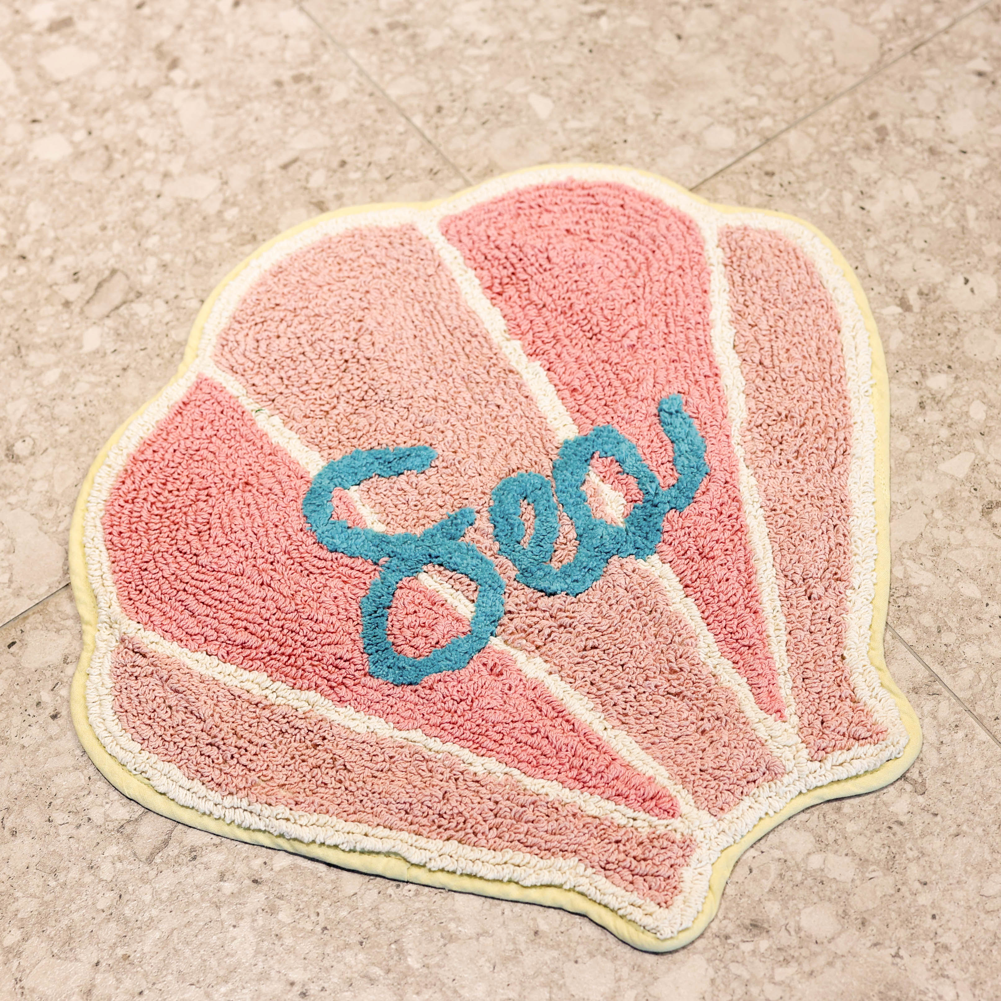 러블리 베이비 핑크 쉘 순면 욕실 발매트