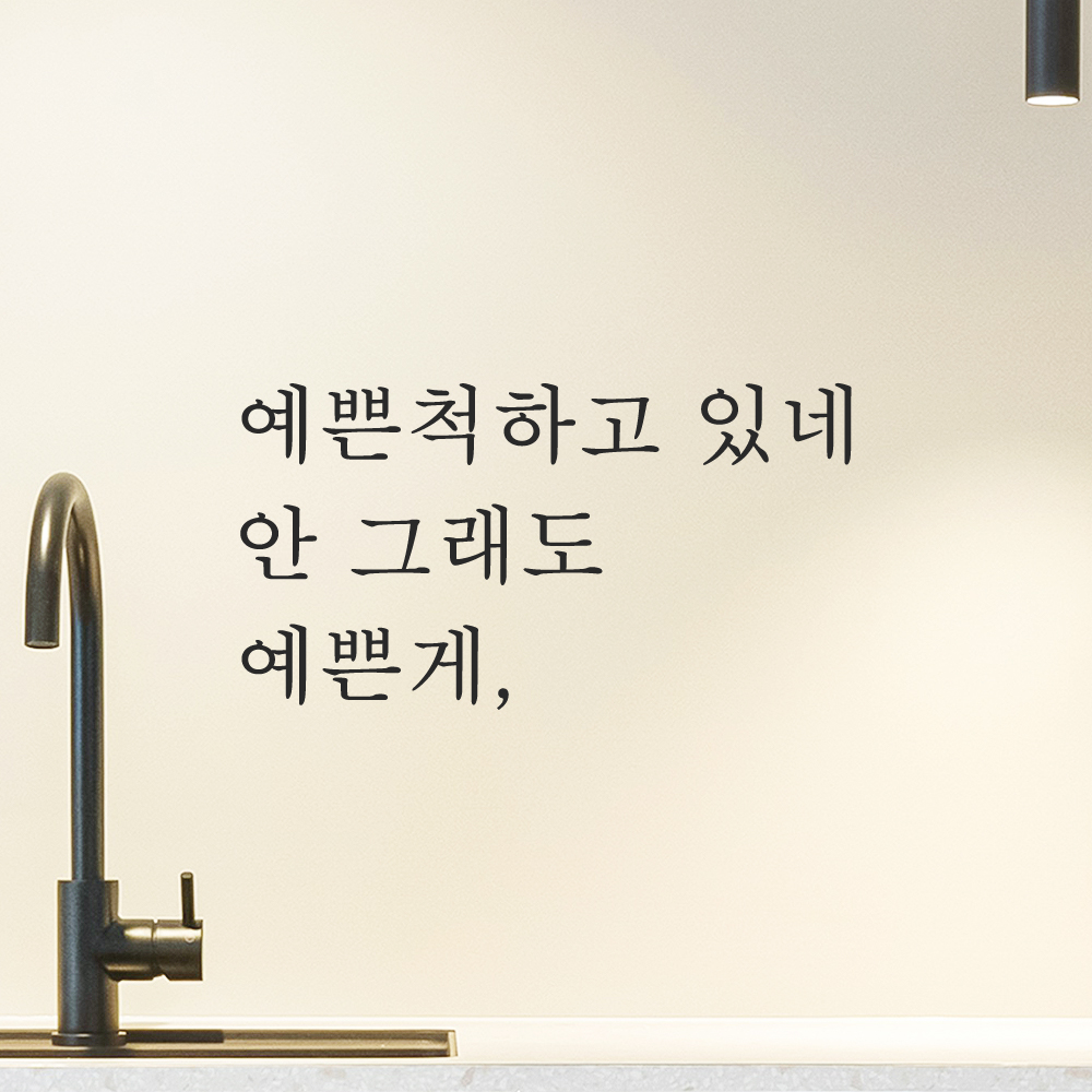레터링 스티커 예쁜척하고 있네 안 그래도 예쁜게 L-003S 검정 - 상세 이미지 5