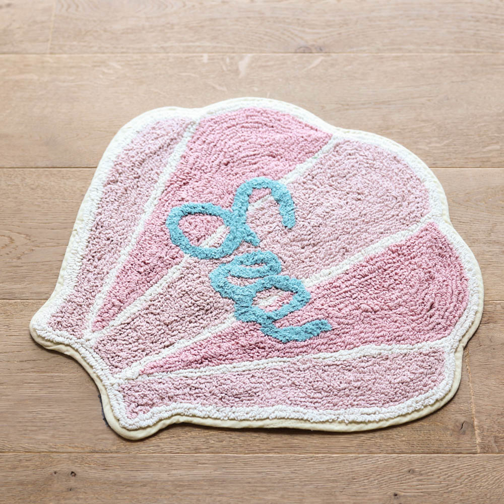 러블리 베이비 핑크 쉘 순면 욕실 발매트