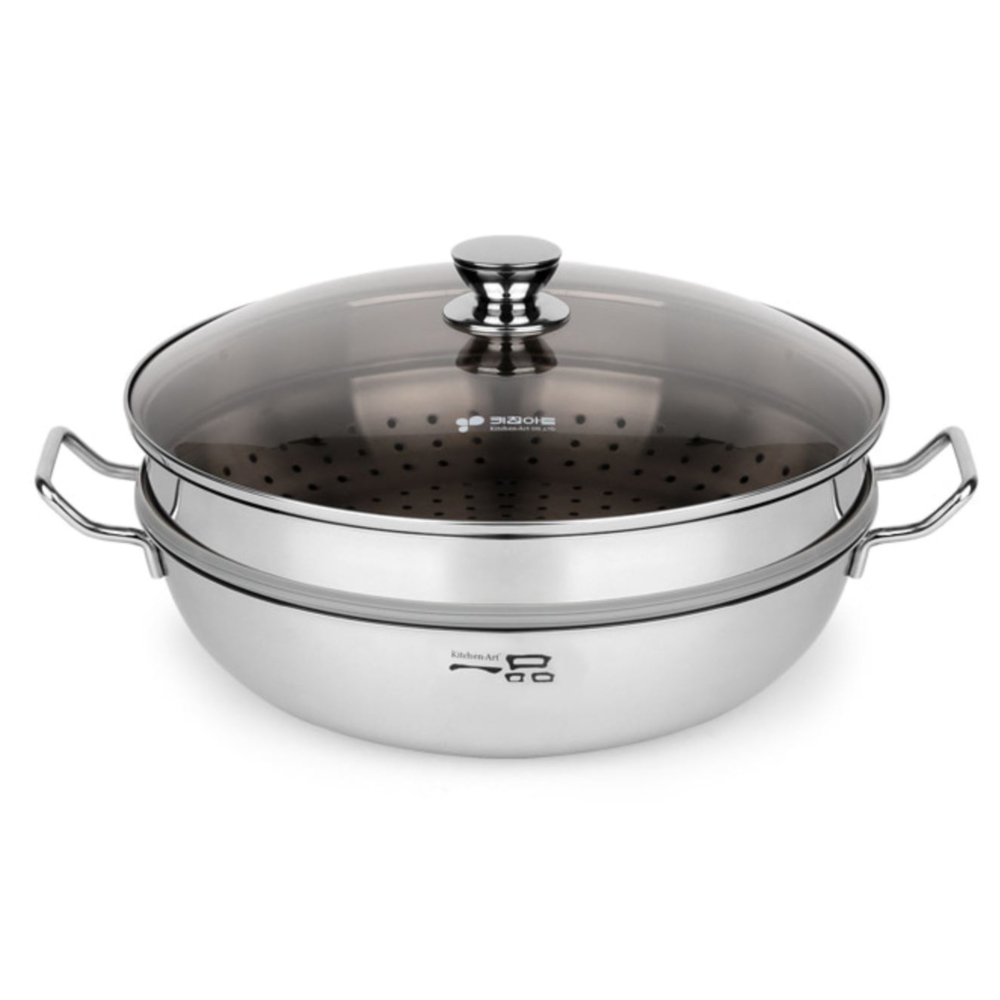 스텐 IH인덕션 찜냄비 대형 찜솥 대용량 찜통 호빵 수육 만두 생선 대게 떡 야채 채소