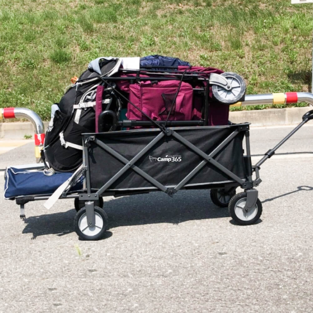 캠프365 파파웨건 스포츠 블랙 테이크아웃 내하중 120kg 접이식 뒷문개방