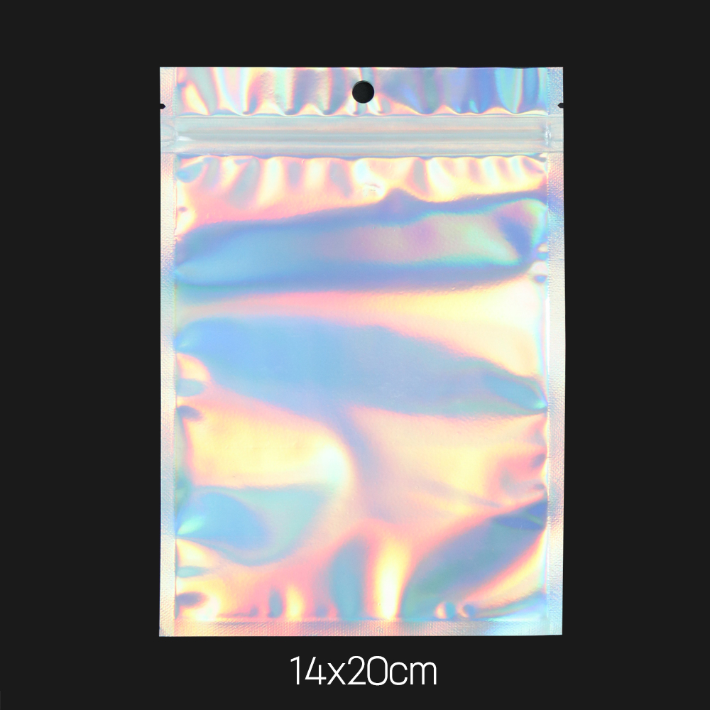 니즈엘 걸이형 홀로그램 지퍼백 소분 포장 파우치 악세서리 보관 7x10cm, 100장 이미지 8