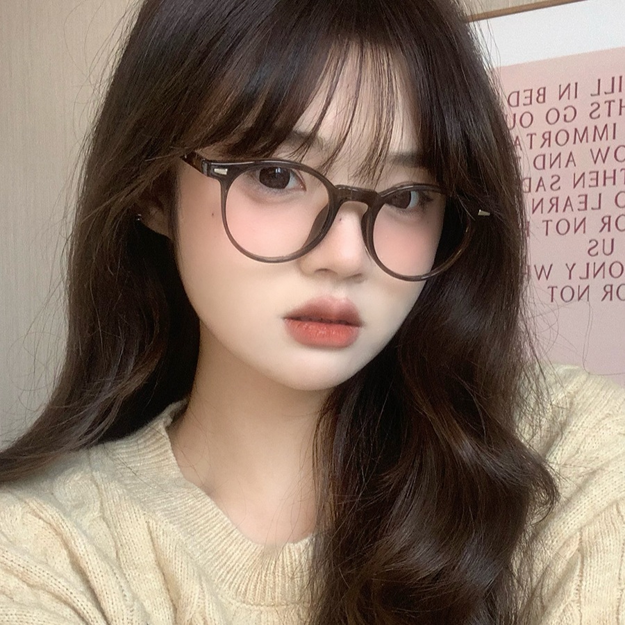 여자연예인 뿔테안경 블루라이트차단 1화 블랙 원형 쌩얼 악세사리 6컬러 - 상품 이미지