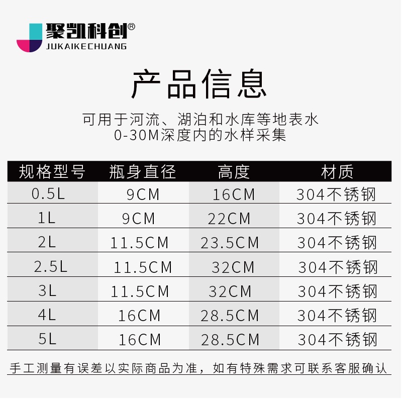 스테인리스 물수집기 자동 버킷 압착기 채수 장비 탁도 플렉시글라스 1L - 상세 이미지 5