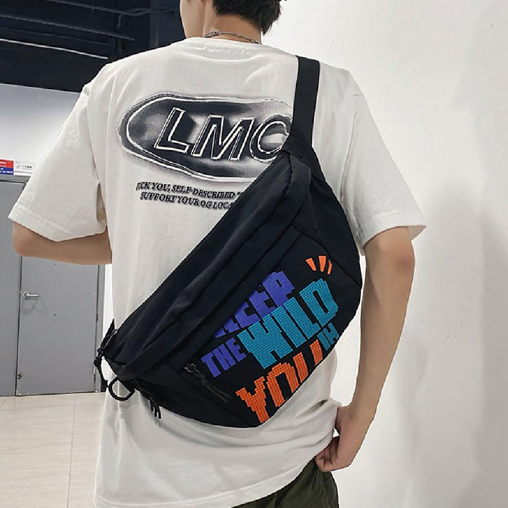 남자 여자 허리차는가방 허리 핸드폰 지갑 가방 외출 운동 나들이 글자 레터링 여행 힙색 - 상세 이미지 4