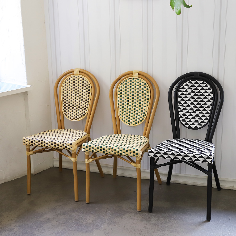 루시아 체어 야외용 라탄 체어 알루미늄 카페 레스토랑 식당 의자