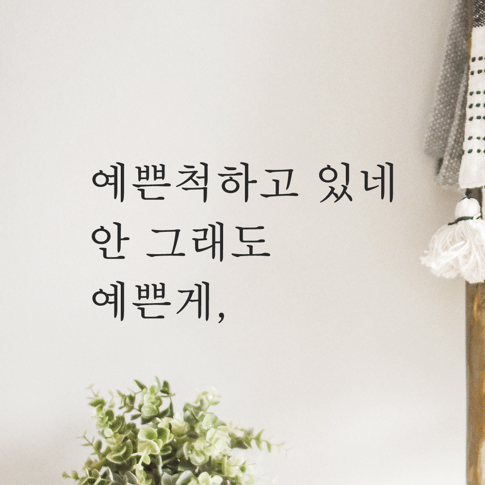레터링 거울 스티커 예쁜척하고 있네 안 그래도 예쁜게 검정S - 상세 이미지 5