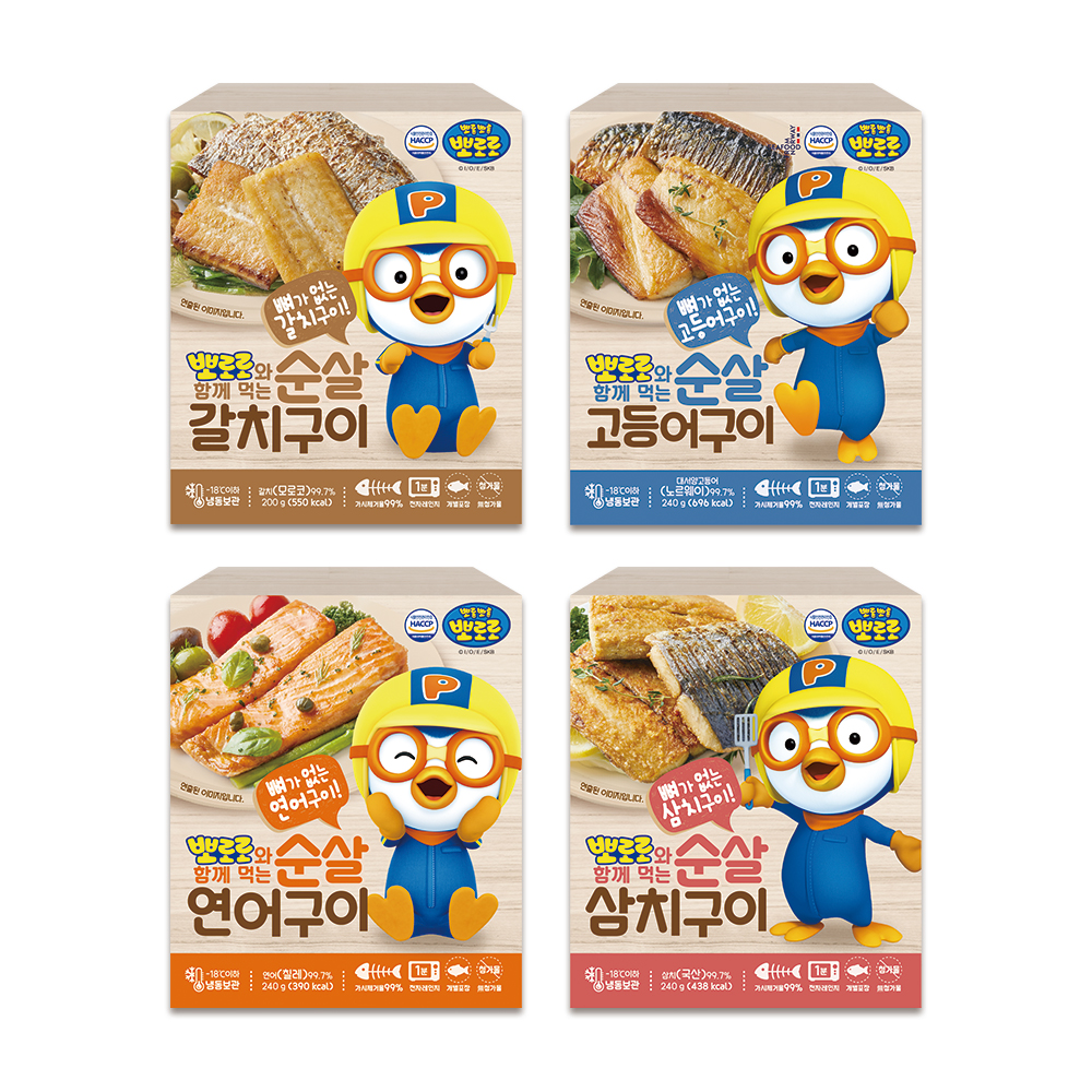 뽀로로와 함께 먹는 순살 생선 구이 4종 SET 고등어 연어 갈치 삼치 - 상세 이미지 2