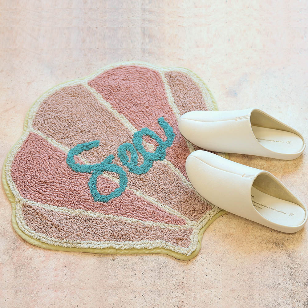 러블리 베이비 핑크 쉘 순면 욕실 발매트