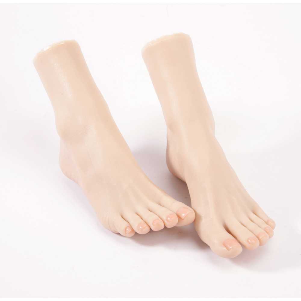 여성 실리콘 발모형 마네킹 액세서리 구두 스타킹 발목고정 왼발 - 상품 이미지
