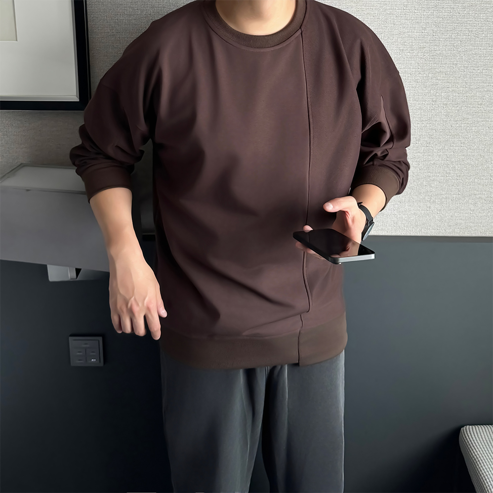 머슬핏맨투맨 어깨넓어보이는맨투맨 헤비웨이트 - 상품 이미지