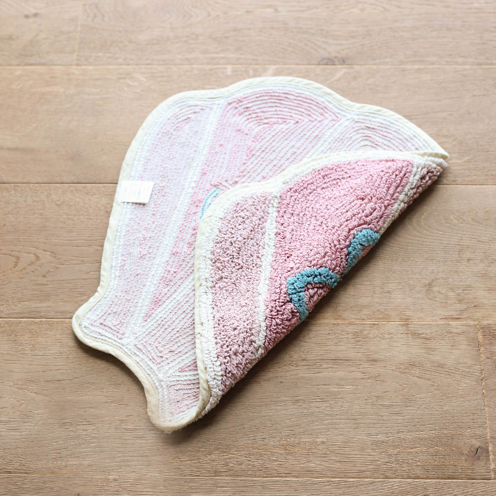 러블리 베이비 핑크 쉘 순면 욕실 발매트