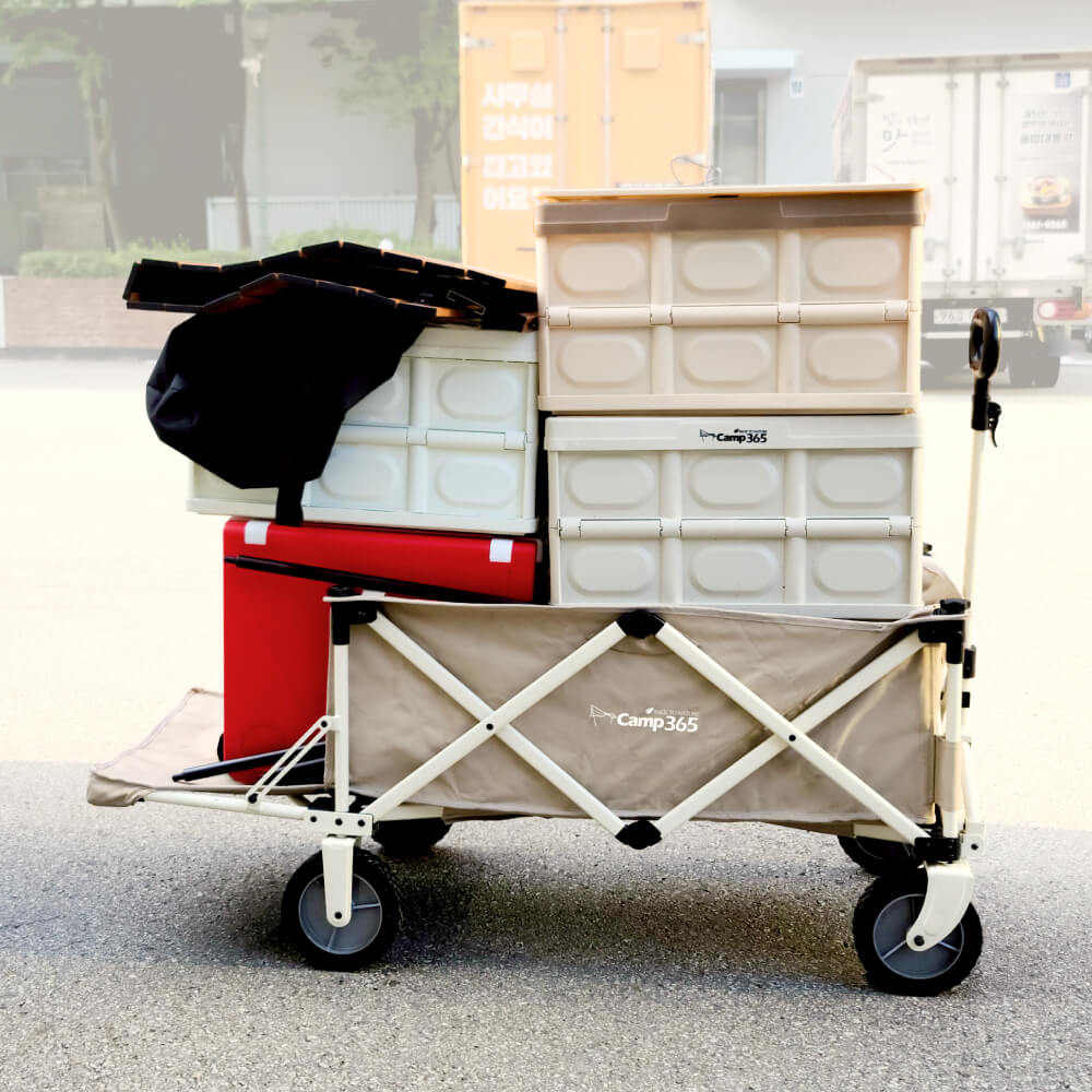 캠프365 파파웨건 스포츠 뒷문개방 얼음 빙어 낚시 캠핑 접이식 손수레 브레이크