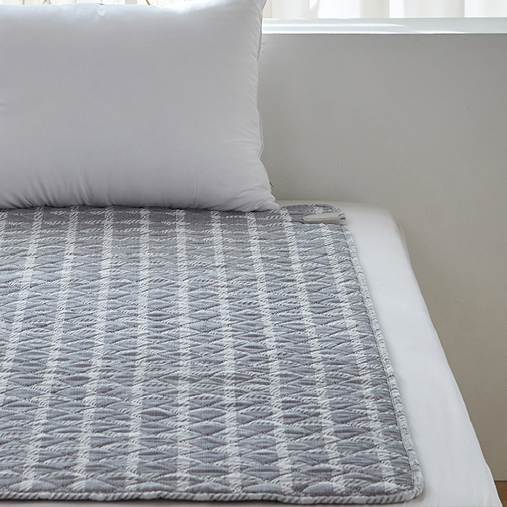 수면도감 전기요 탄소매트 카본 전기매트 온열 전기장판 화이트체크 싱글