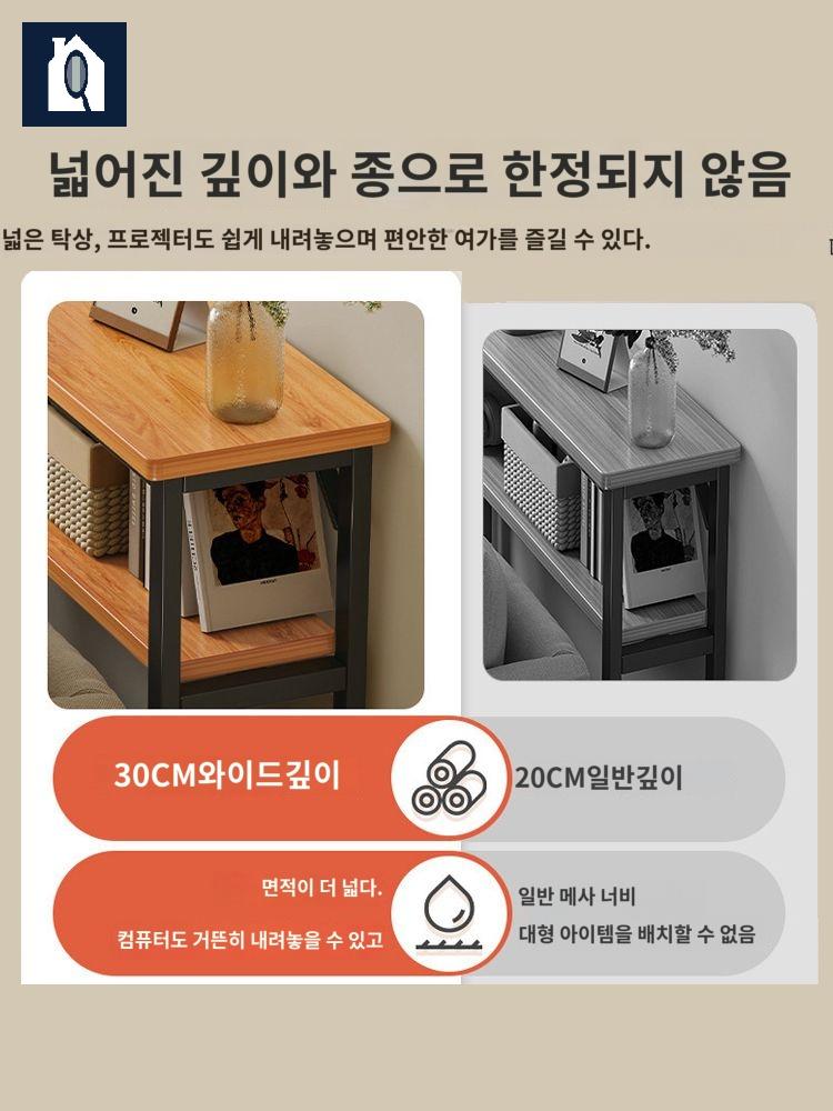 가구 철제 수납장 선반 프레임화이트 슬림 틈새 사이드 얇은 침대 - 상세 이미지 5