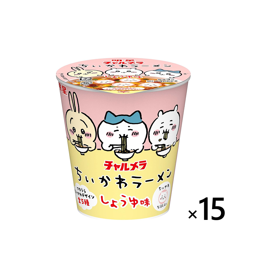 묘죠 치이카와 라멘 35g 15개세트 치이카와 캐릭터 간장 라면 일본 컵라면 일본직구
