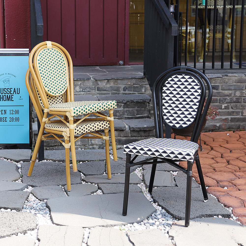 루시아 체어 야외용 라탄 체어 알루미늄 카페 레스토랑 식당 의자