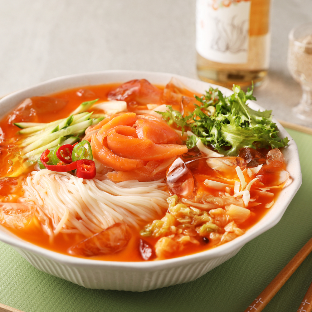 푸딩프렙 동치미 물비빔국수 450g 생소면 밀키트 간편조리세트 - 상세 이미지 5