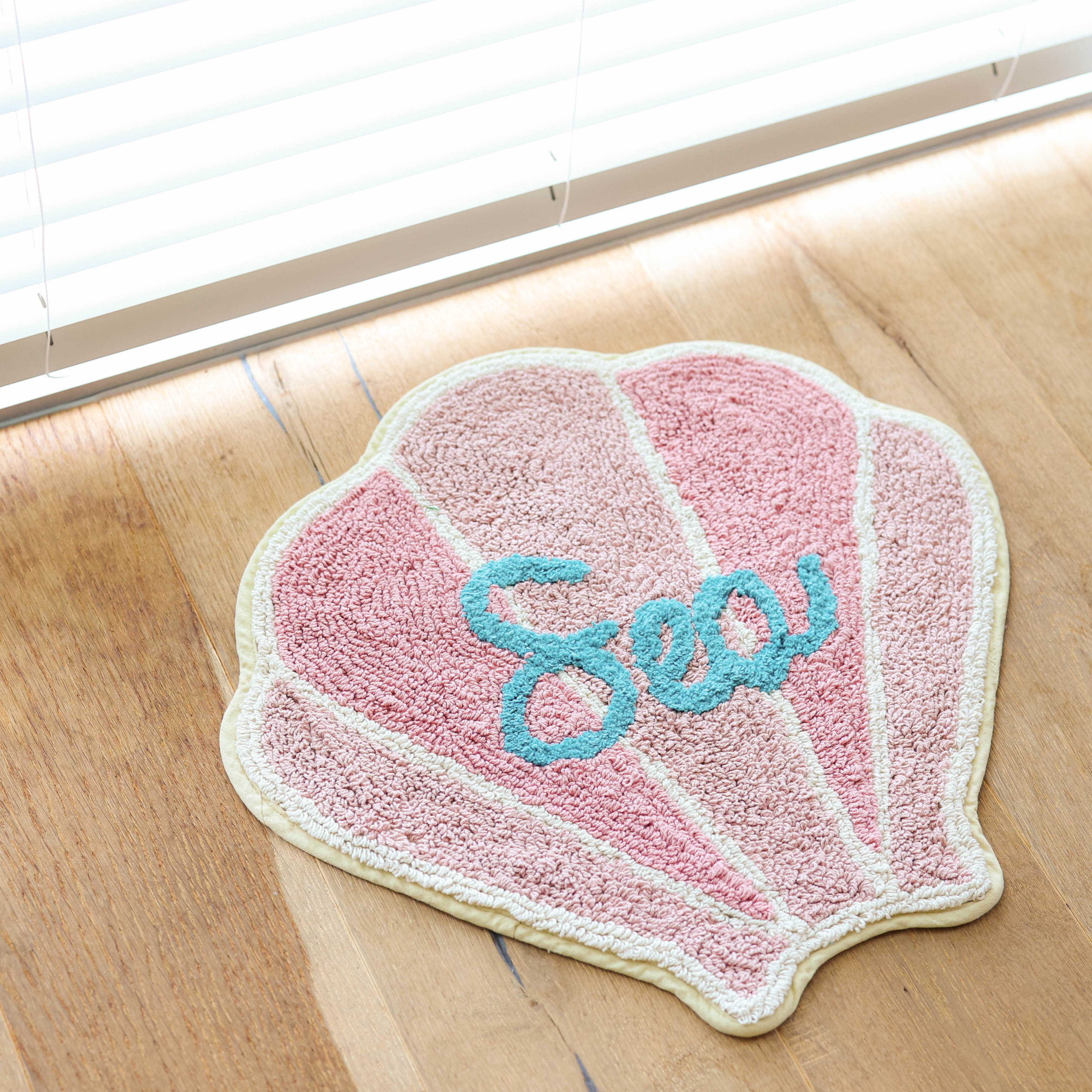 러블리 베이비 핑크 쉘 순면 욕실 발매트