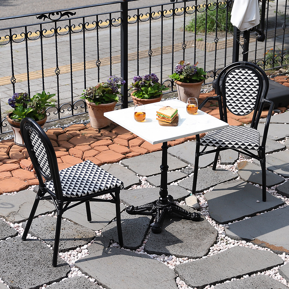 루시아 체어 야외용 라탄 체어 알루미늄 카페 레스토랑 식당 의자