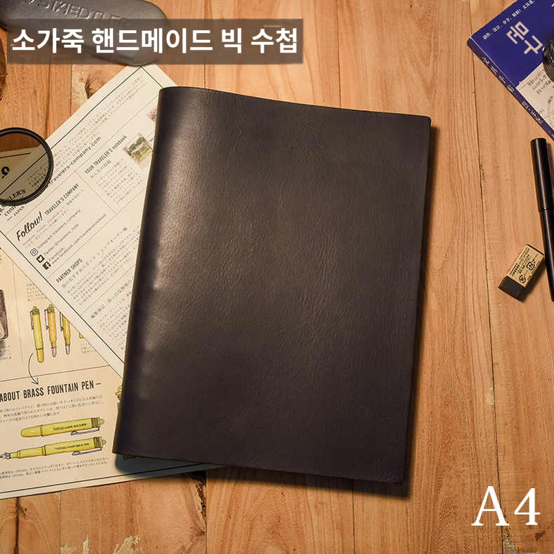 사무실 회사 A4 럭셔리 수제 가죽다이어리 - 상세 이미지 2