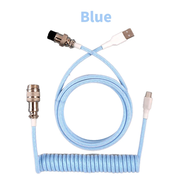 키보드 항공케이블 눈꽃케이블 키보드선 코일 C타입 USB 연결 그린 3.0m 이미지 6
